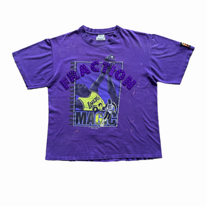 1990 Magic Johnson Lakers Studded Leather Appliqué T-shirt