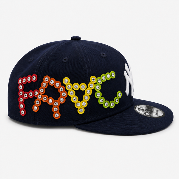 NY Leather and Diamond Rivet Baseball Cap