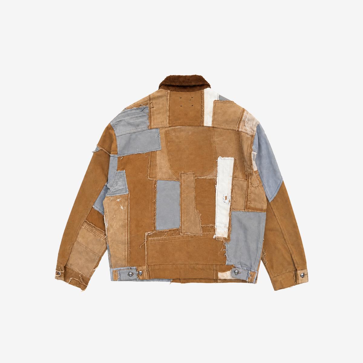 Patchwork Work Jacket — Beige