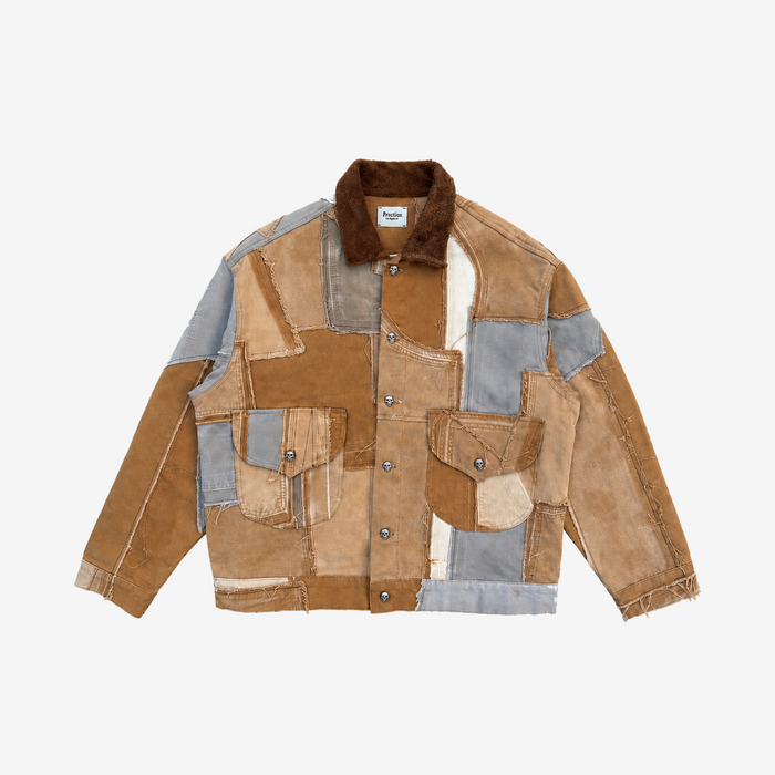 Patchwork Work Jacket — Beige