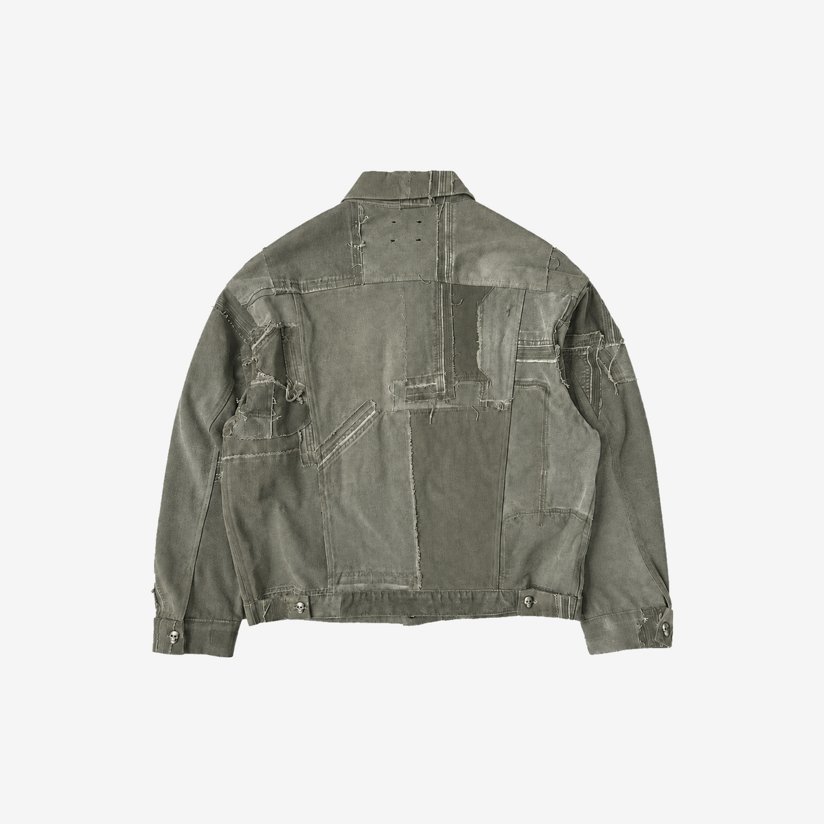 Patchwork Work Jacket — Olive