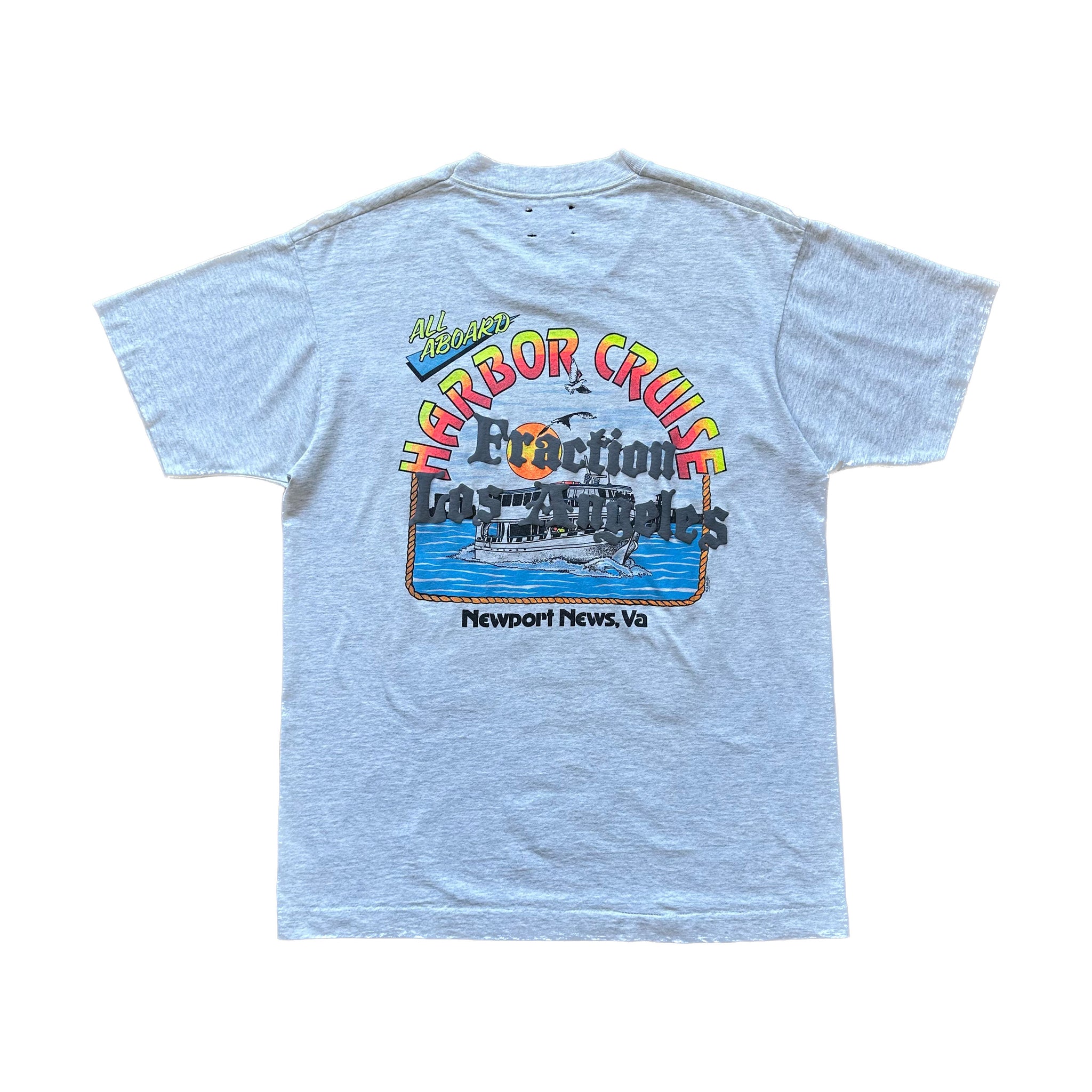 Harbor Cruise Newport News, VA Vintage T-shirt with Leather Ribcage Appliqué
