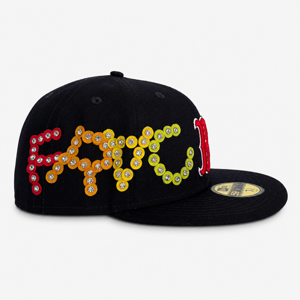 Boston Leather and Diamond Rivet Baseball Cap